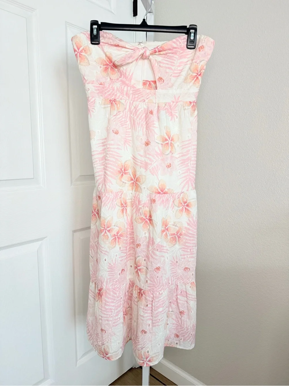 Hello Molly Dedicated To The Sun Floral Midi Dress White Pink Size Small US 4 - Picture 2 of 9